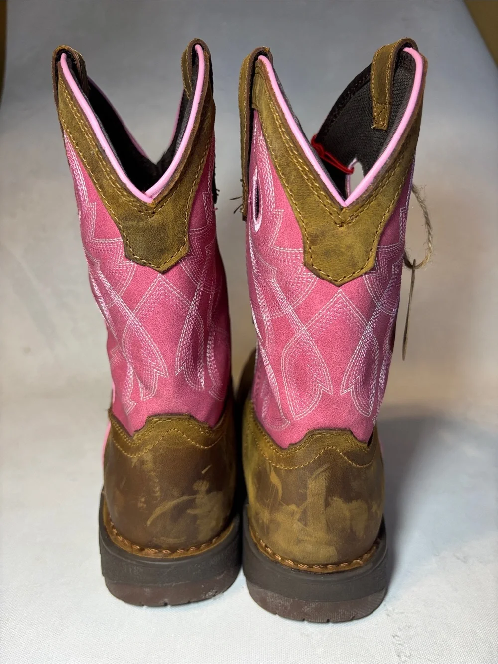 Rocky Legacy 32 Pull On boots, pink & brown leather, size 5M, New!